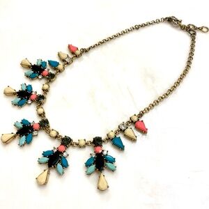 J. Crew Vinrage Vibrant Necklace with Blue and Pink Details